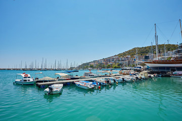 View of the marina in Finike, Antalya province.