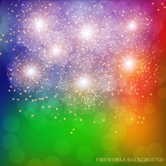 Colorful Fireworks Illustration. Vector.