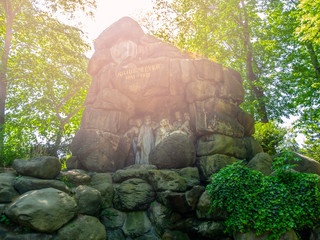 Memorial of playwright and poet Julius Zeyer in Chotkovy sady, or Chotek Garden in Prague, Czech...