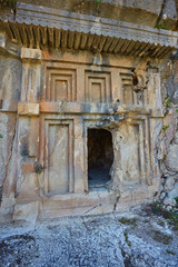 Fototapeta na wymiar Ancient city of Myra near Demre. Turkey. Asia Minor, ancient tombs in the rock