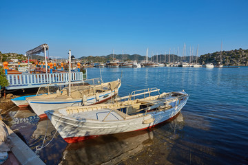Fototapeta na wymiar Boats and yachts, near Kekova island
