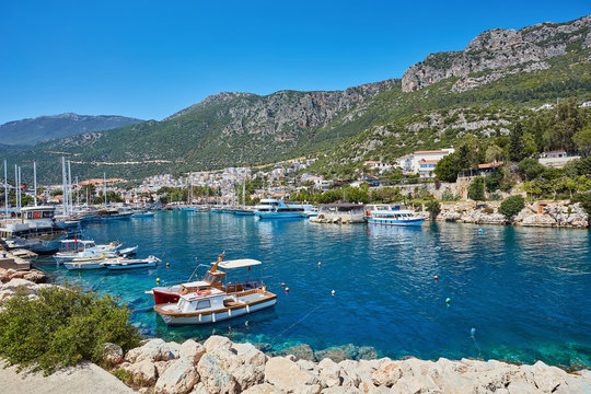 port in a picturesque Mediterranean lagoon