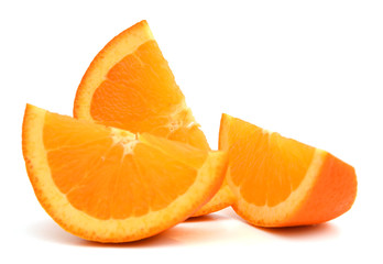 Three Slices of Orange Isolated on White Background