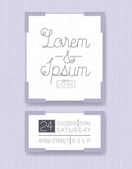 wedding and married invitation set cards vector illustration design