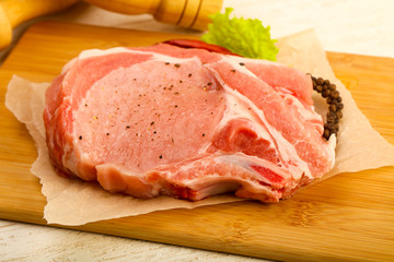 Raw pork cutlet