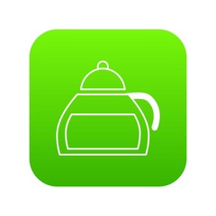 Honey tea icon green vector isolated on white background