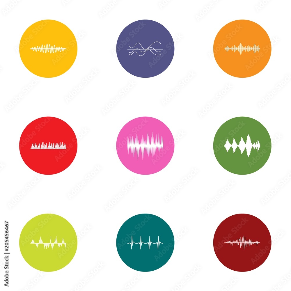 Poster beat icons set. flat set of 9 beat vector icons for web isolated on white background