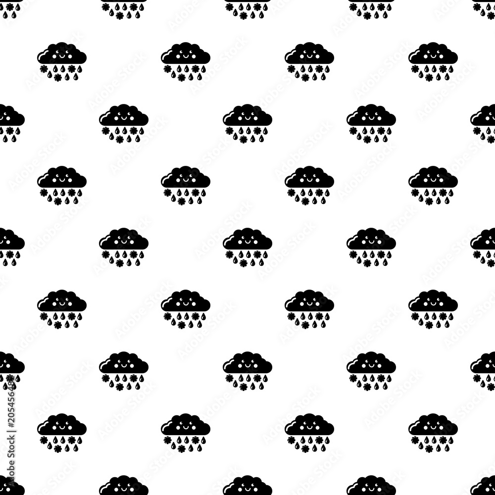 Poster snow and rain pattern vector seamless repeating for any web design