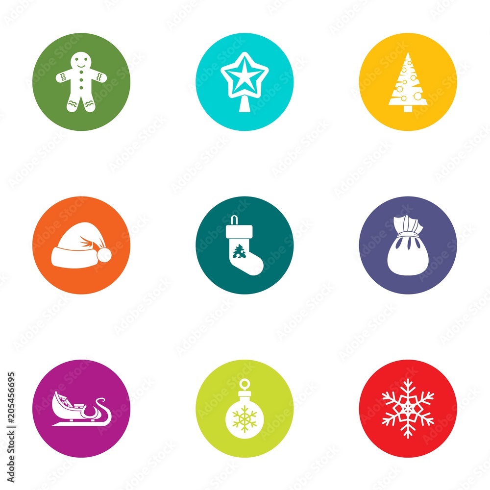 Poster yuletide icons set. flat set of 9 yuletide vector icons for web isolated on white background