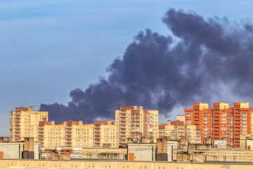 Smoke from the fire over the city.