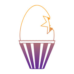 Fototapeta na wymiar chocolate egg icon over white background, colorful design. vector illustration