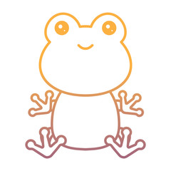 cute frog icon over white background, colorful design. vector illustration