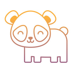 cute panda bear icon over white background, colorful design. vector illustration
