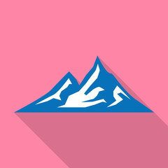 Mountain icon. Flat illustration of mountain vector icon for web design