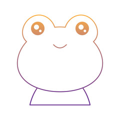 cute frog icon over white background, colorful design. vector illustration