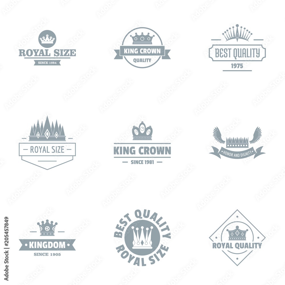Poster fine quality logo set. simple set of 9 fine quality vector logo for web isolated on white background