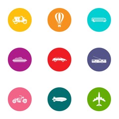 Carriage icons set. Flat set of 9 carriage vector icons for web isolated on white background