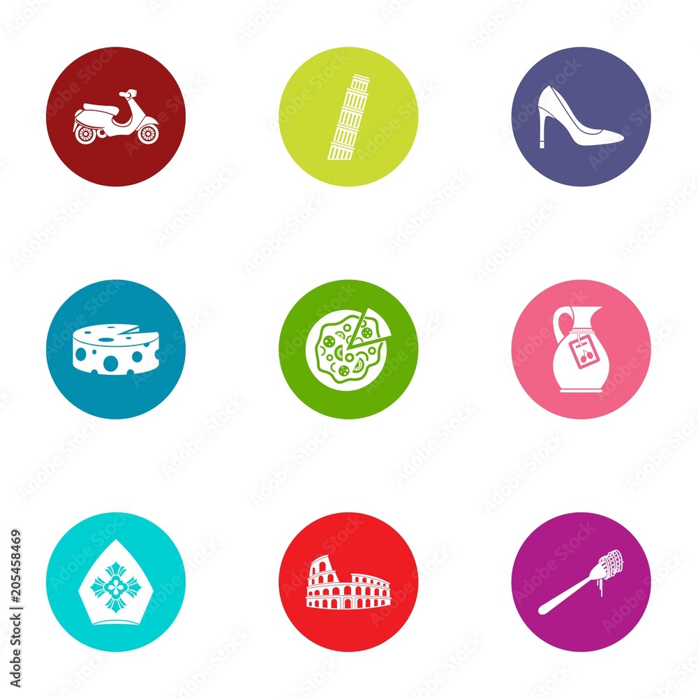 Poster vatican icons set. flat set of 9 vatican vector icons for web isolated on white background