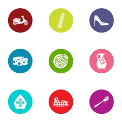 Vatican icons set. Flat set of 9 vatican vector icons for web isolated on white background