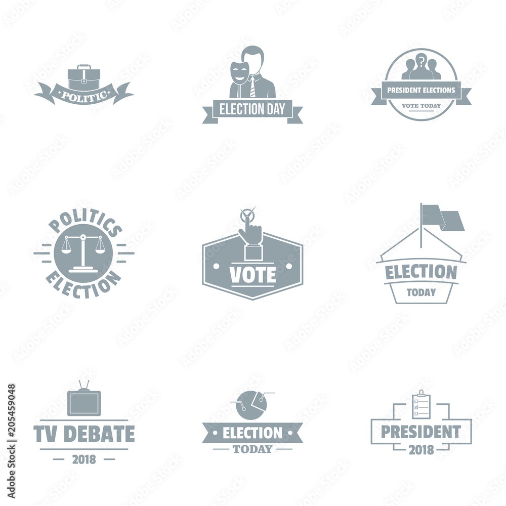 Poster important vote logo set. simple set of 9 important vote vector logo for web isolated on white backgr