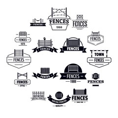 Fencing logo icons set. Simple illustration of 16 fencing logo vector icons for web