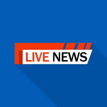 Live news logo. Flat illustration of live news vector logo for web design