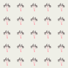 Coconut palm tree pattern textile material tropical forest background. Natural vector fabric repeating pattern. Awesome tropical plants, coconut trees, beach palms textile background design.