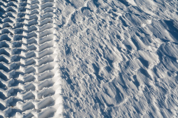 White surface of real snow