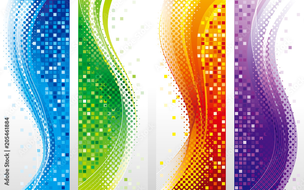 Poster abstract colored vertical design banners. four abstract background.
