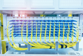 Fiber optic cablel connect to communication Distribution point