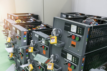equipment of electrical switchgear panel take off for maintenance shutdown.