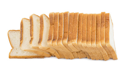 Heap of Sliced Bread isolated on White Background