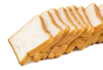 Heap of Sliced Bread isolated on White Background