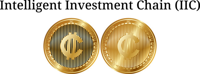 Set of physical golden coin Intelligent Investment Chain (IIC)