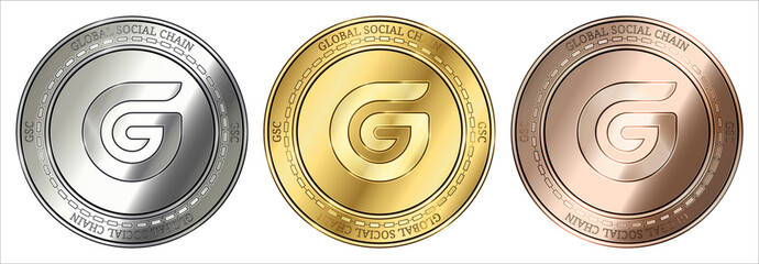  Global Social Chain (GSC) coin set.