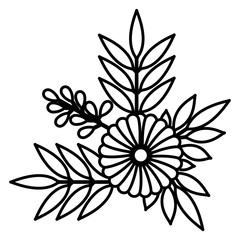 flowers and leafs decoratives vector illustration design