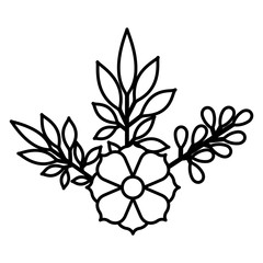 flowers and leafs decoratives vector illustration design