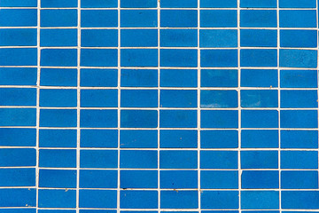 Background from blue rectangular mosaic tiles