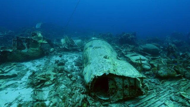 Airplane wreck at scuba dive around Curaçao /Netherlands Antilles