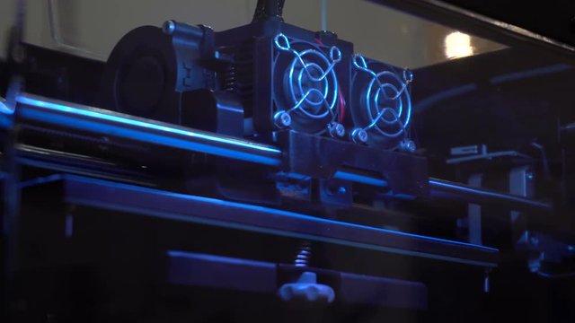 Modeling and 3D printing of small parts and shapes. Creation of prostheses of human limbs. Work stepper motor - the print head of the printer. Air cooling system by blowing coolers. Corporate business