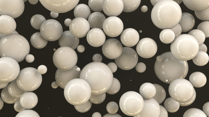 White spheres of random size on black background © GooD_WiN
