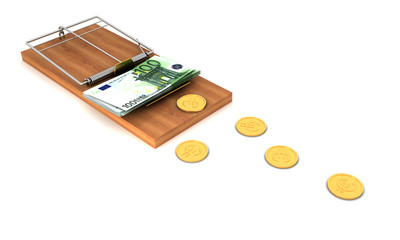 Concept of the image. A bait for money