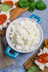 Curd cheese in a dish