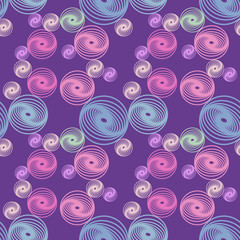 Abstract Shape with Geometric Line Art Seamless Pattern