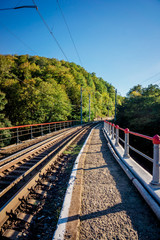 Railroad tracks. Classical railway