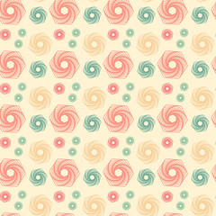 Abstract Shape with Geometric Line Art Seamless Pattern