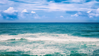 Fototapeta premium Beautiful view of sea vawes. Tropical landscape. Panorama