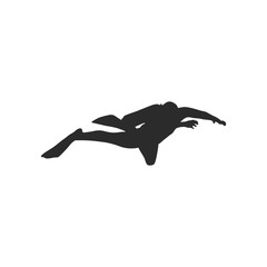 Silhouette of diver. Icon diver. The concept of sport diving.