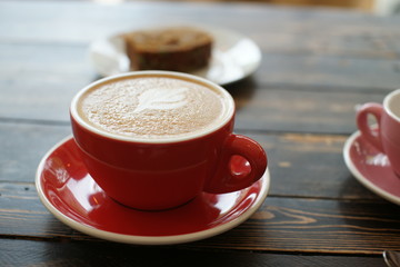 Two cups of coffee on the table