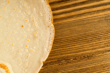 Pancake on Wooden Background